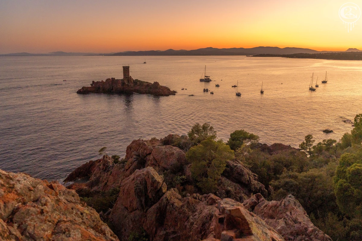 Départ St Raphaël - Coucher de soleil - Cap Dramont & Ile d'Or - Bonjour Fun