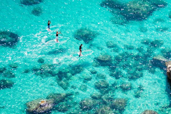 Location de paddle transparent - plage de la Gaillarde - Bonjour Fun