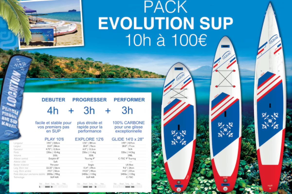 Pack EVOLUTION 10h  Stand-up Paddle - Bonjour Fun