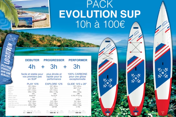 Pack EVOLUTION 10h  Stand-up Paddle - Bonjour Fun